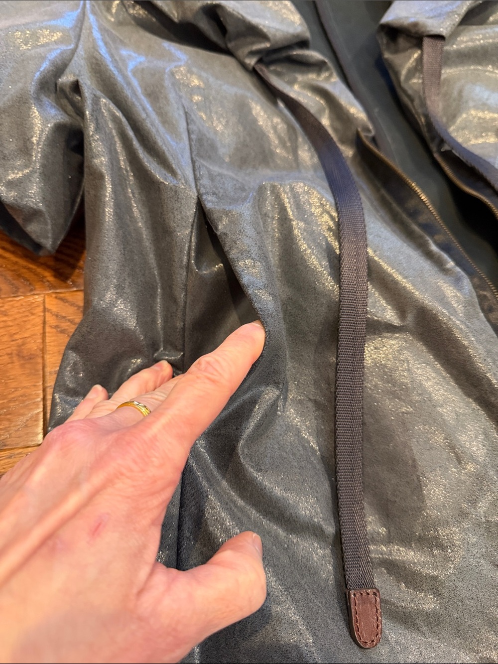 Marni Metallic Short-Sleeve Trench Coat in Shimmering Gray - Picture 7 of 14
